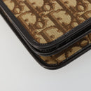 Christian Dior Trotter Canvas Chain Shoulder Bag Beige Gold Auth BA13378-14