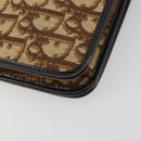 Christian Dior Trotter Canvas Chain Shoulder Bag Beige Gold Auth BA13378-16