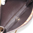Christian Dior Trotter Canvas Chain Shoulder Bag Beige Gold Auth BA13378-12