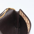 Christian Dior Trotter Canvas Chain Shoulder Bag Beige Gold Auth BA13378-20