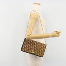 Christian Dior Trotter Canvas Chain Shoulder Bag Beige Gold Auth BA13378-22