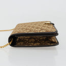 Christian Dior Trotter Canvas Chain Shoulder Bag Beige Gold Auth BA13378-4