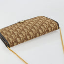 Christian Dior Trotter Canvas Chain Shoulder Bag Beige Gold Auth BA13378-6