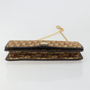 Christian Dior Trotter Canvas Chain Shoulder Bag Beige Gold Auth BA13378-5