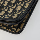 Christian Dior Trotter Canvas Chain Shoulder Bag Navy Gold Auth BA13379-9