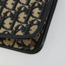 Christian Dior Trotter Canvas Chain Shoulder Bag Navy Gold Auth BA13379-15