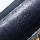 Christian Dior Trotter Canvas Chain Shoulder Bag Navy Gold Auth BA13379-11