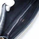 Christian Dior Trotter Canvas Chain Shoulder Bag Navy Gold Auth BA13379-12