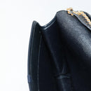 Christian Dior Trotter Canvas Chain Shoulder Bag Navy Gold Auth BA13379-19
