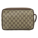 GUCCI GG Supreme Clutch Bag PVC Beige Gold 018 123 6021 Auth BA13380-2