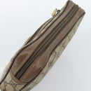 GUCCI GG Supreme Clutch Bag PVC Beige Gold 018 123 6021 Auth BA13380-6