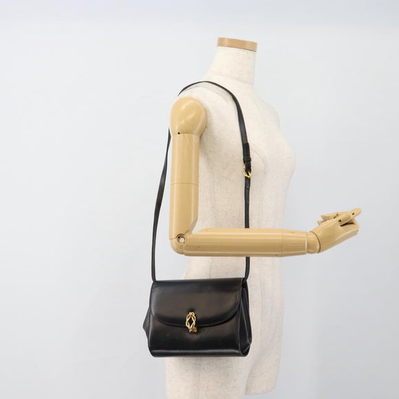 GUCCI Umhängetasche Leder Schwarz Gold Original BA13381
