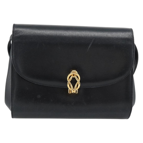 GUCCI Umhängetasche Leder Schwarz Gold Original BA13381