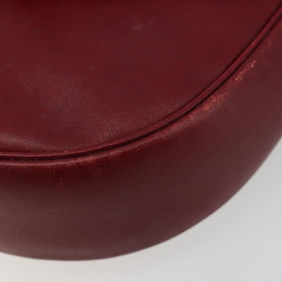 GUCCI Schoudertas Leer Rood Goud 007 261 0081 Auth BA13384