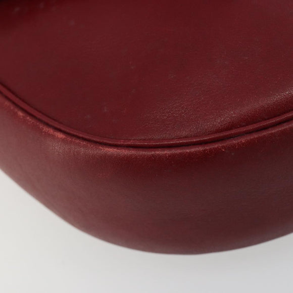 GUCCI Schoudertas Leer Rood Goud 007 261 0081 Auth BA13384
