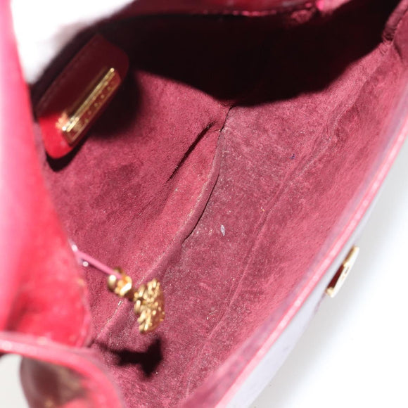 GUCCI Schoudertas Leer Rood Goud 007 261 0081 Auth BA13384