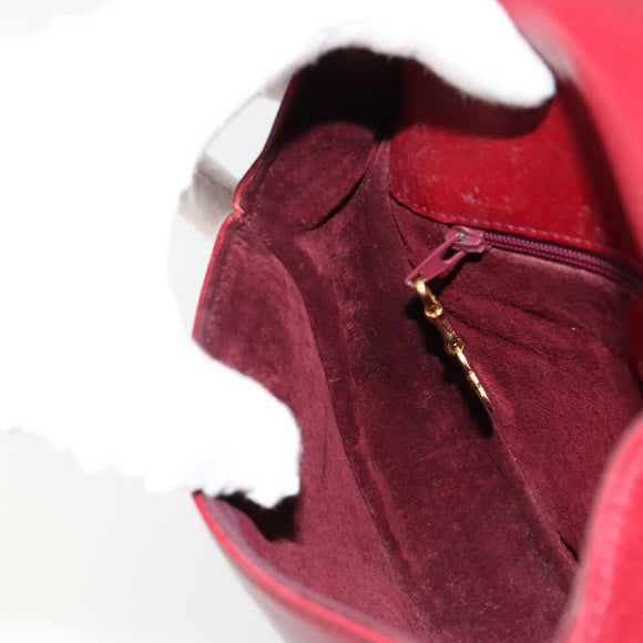 GUCCI Schoudertas Leer Rood Goud 007 261 0081 Auth BA13384