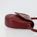 GUCCI Schoudertas Leer Rood Goud 007 261 0081 Auth BA13384-3