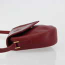 GUCCI Schoudertas Leer Rood Goud 007 261 0081 Auth BA13384-4