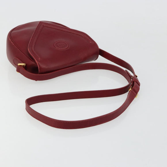 GUCCI Schoudertas Leer Rood Goud 007 261 0081 Auth BA13384