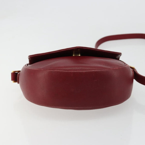GUCCI Schoudertas Leer Rood Goud 007 261 0081 Auth BA13384