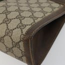 GUCCI GG Supreme Web Sherry Line Clutch Bag PVC Beige 67 014 2125 Auth BA13385-14