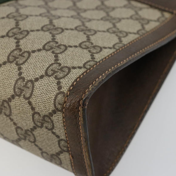 GUCCI GG Supreme Web Sherry Line Clutch Bag PVC Beige 67 014 2125 Auth BA13385