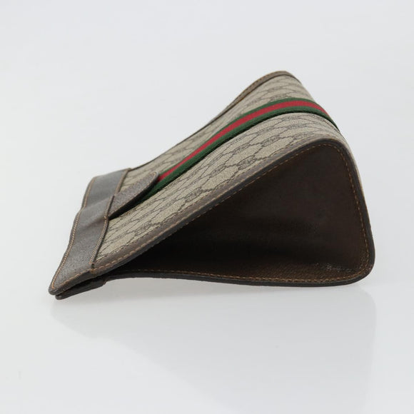 GUCCI GG Supreme Web Sherry Line Clutch Bag PVC Beige 67 014 2125 Auth BA13385
