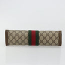 GUCCI GG Supreme Web Sherry Line Clutch Bag PVC Beige 67 014 2125 Auth BA13385-6