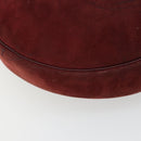 Christian Dior Shoulder Bag Suede Bordeaux Gold Auth BA13386-16
