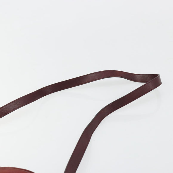 Christian Dior Shoulder Bag Suede Bordeaux Gold Auth BA13386