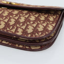 Christian Dior Trotter Canvas Shoulder Bag Red Gold Auth BA13387-8