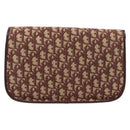 Christian Dior Trotter Canvas Shoulder Bag Red Gold Auth BA13387-2