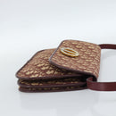 Christian Dior Trotter Canvas Shoulder Bag Red Gold Auth BA13387-4