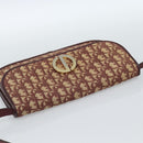Christian Dior Trotter Canvas Shoulder Bag Red Gold Auth BA13387-6