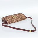 Christian Dior Trotter Canvas Shoulder Bag Red Gold Auth BA13387-7
