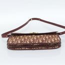 Christian Dior Trotter Canvas Shoulder Bag Red Gold Auth BA13387-5