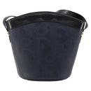 Christian Dior Trotter Canvas Shoulder Bag PVC Navy Gold Auth BA13388A-3