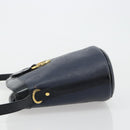 Christian Dior Trotter Canvas Shoulder Bag PVC Navy Gold Auth BA13388A-5