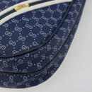 GUCCI Micro GG Supreme Sherry Line Shoulder Bag PVC Blue Gold Auth BA13389-14