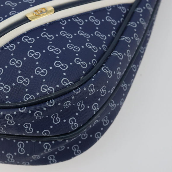 GUCCI Micro GG Supreme Sherry Line Shoulder Bag PVC Blue Gold Auth BA13389