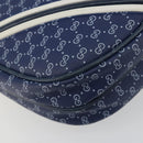 GUCCI Micro GG Supreme Sherry Line Shoulder Bag PVC Blue Gold Auth BA13389-17