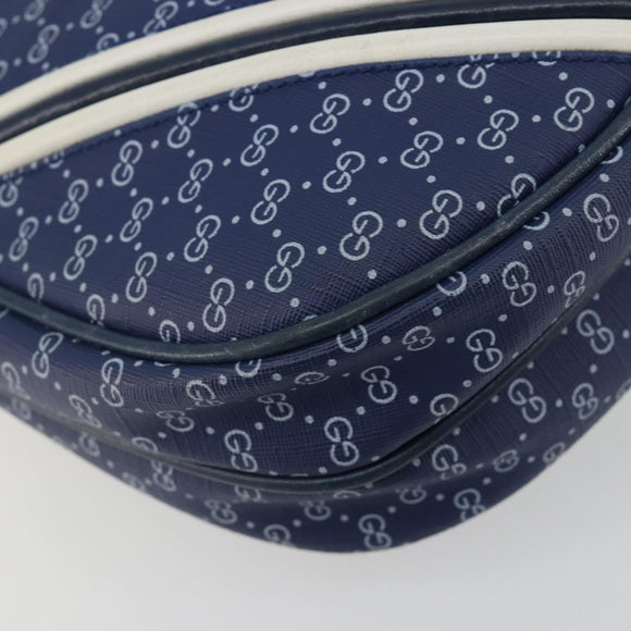 GUCCI Micro GG Supreme Sherry Line Shoulder Bag PVC Blue Gold Auth BA13389