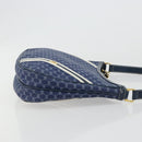 GUCCI Micro GG Supreme Sherry Line Shoulder Bag PVC Blue Gold Auth BA13389-3