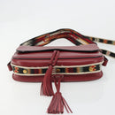 Christian Dior Shoulder Bag Leather 2way Red Gold Auth BA13390A-11