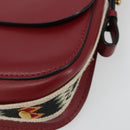 Christian Dior Shoulder Bag Leather 2way Red Gold Auth BA13390A-12