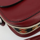Christian Dior Shoulder Bag Leather 2way Red Gold Auth BA13390A-13