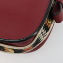 Christian Dior Shoulder Bag Leather 2way Red Gold Auth BA13390A-14