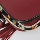 Christian Dior Shoulder Bag Leather 2way Red Gold Auth BA13390A-15