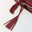 Christian Dior Shoulder Bag Leather 2way Red Gold Auth BA13390A-16